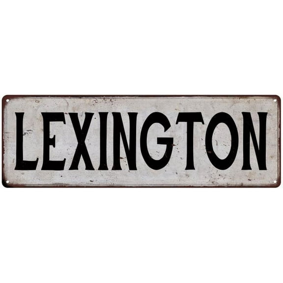 LEXINGTON Vintage Look Rustic Metal 6x18 Sign City State 206180041241