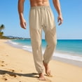 thumbnail image 2 of XINPING White Pants Men 36 Trendy Hiking Casual Pants Breathable Lightweight Outdoor Sweatpants with Pockets, 2 of 9