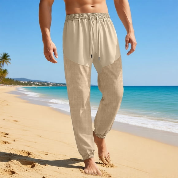 Men's Summer Pants Loose Fit for Daily Casual Wear Breathable Lightweight Home and Outdoors Tranquil Comfort