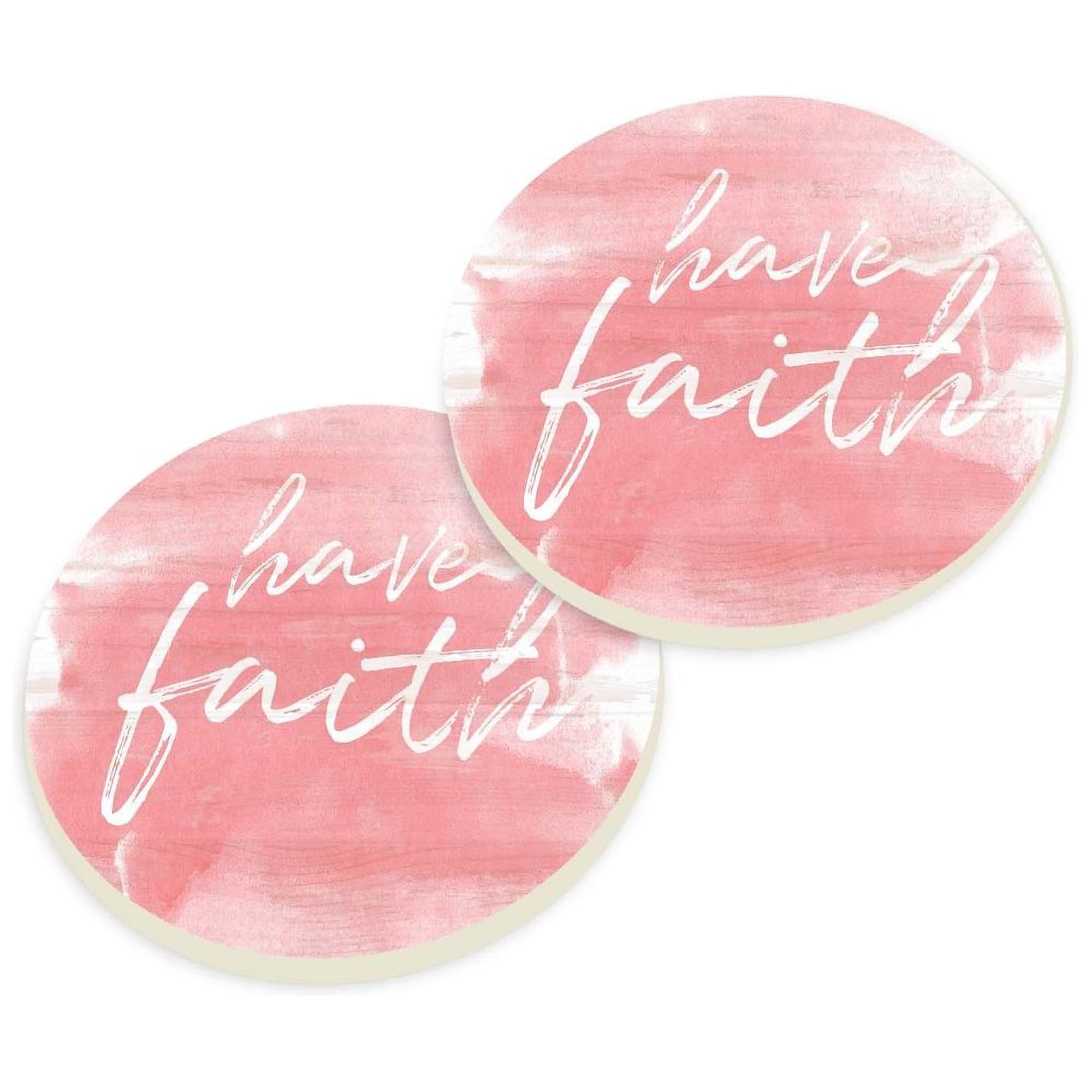 Have faith 2.75 x 2.75 Absorbent Ceramic Car Coasters Pack of 2 