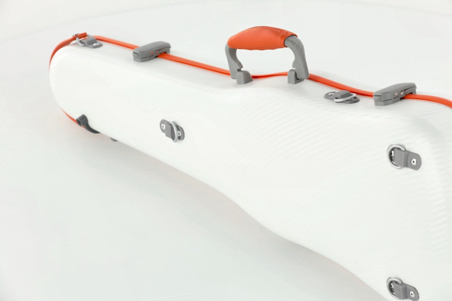PURE by GEWA Violin Case, Polycarbonate Fun, Shaped, White/Orange, w/Subway Handle