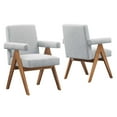 thumbnail image 2 of Modway Lyra 19" Heathered Fabric Dining Chair in Light Gray (Set of 2), 2 of 10