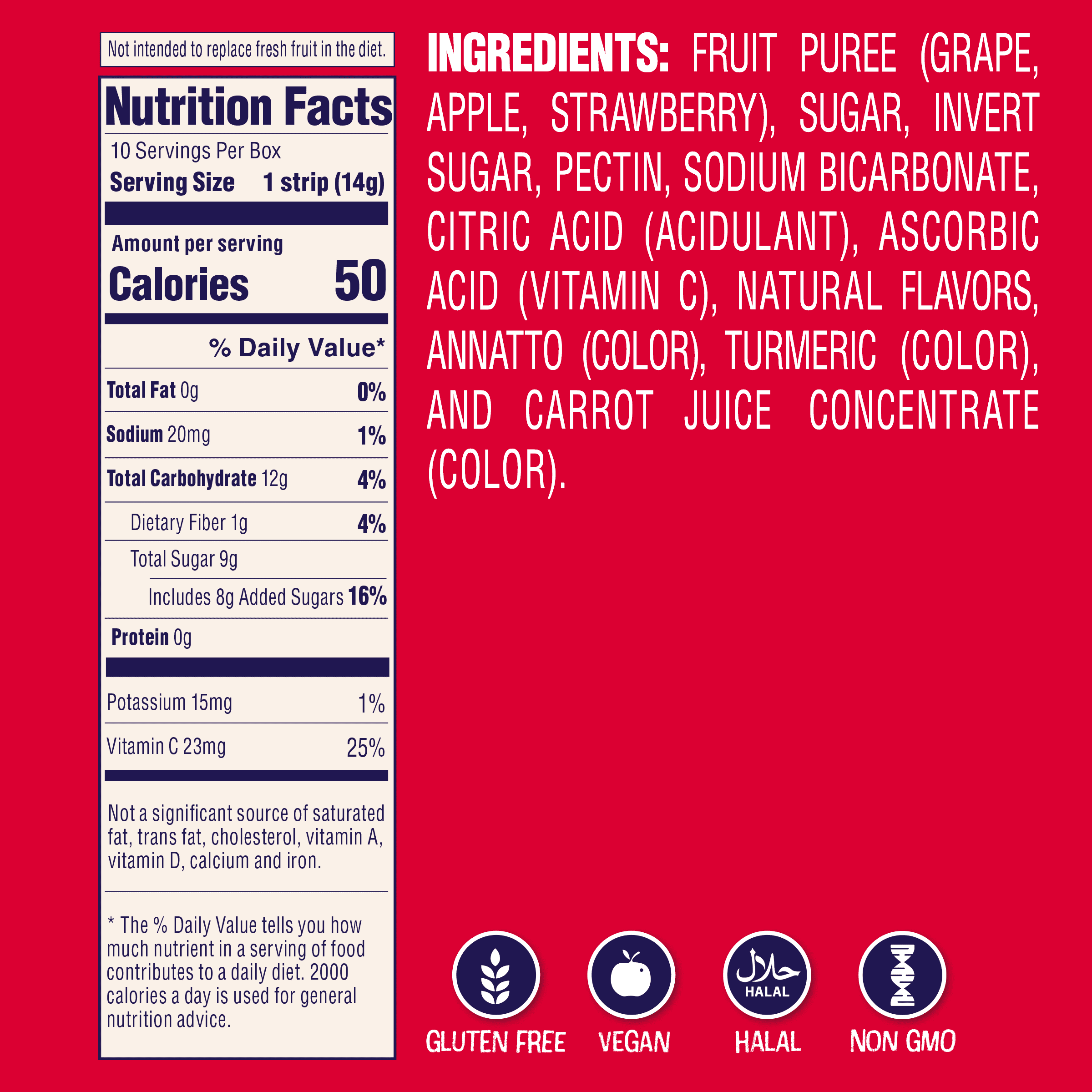 (3 pack) Welch's Fruitfuls Strawberry Soft Fruit Strips, .5 oz (10 pack)