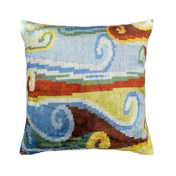 Jupiter Silk Velvet Ikat Pillow, 24" X 24" Case Only