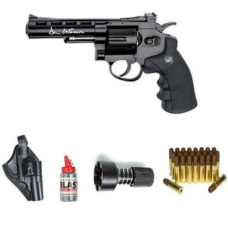 ASG Dan Wesson Revolver Steel BB Air Gun with Holster/Cartridges/Extra BBs/Speed Loader, Black,