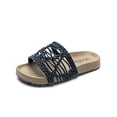 thumbnail image 6 of Girls Kids Non Slip Woven Slide Sandals Lightweight Breathable PU Sole Summer Beach Shoes Black,Size 11 T, 6 of 6