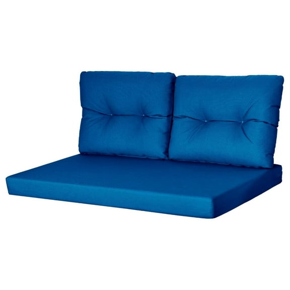 Outdoor Loveseat Cushion Set, 46 x 26, Waterproof Fade Resistant Outdoor Couch Cushions, Patio Chair Cushions, Deep Seat and Backrest Cushion Set for Bench, Sofa and Swing, Dark Blue