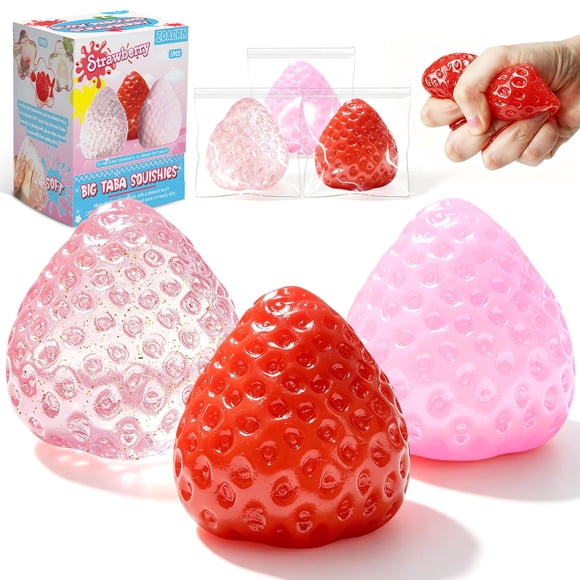 Squishies Zoacrn Big Taba Strawberry, 3 unidades, para niños y adultos