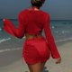 thumbnail image 3 of WILLBEST Traje de Baño Dama conjunto de Bikini de Cuatro Piezas para Vacaciones En La Playa de Color Sólido 2025 para Mujer, 3 of 6