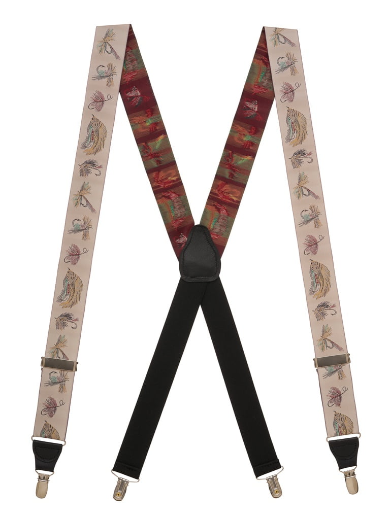 SuspenderStore Suspender Store Vintage Ribbon Fly Fishing Suspenders