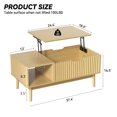 thumbnail image 7 of YouTrend Fluted Lift Top Coffee Table with Storage, Rising Coffee Tables with Hidden Compartment, Wood Center Table for Living Room Office, Natural, 7 of 7