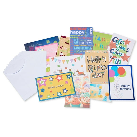 American Greetings Kids Birthday Cards, Bright and Bold (12-Count)