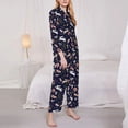 thumbnail image 3 of Fotbe Retro Rabbit Flower Pattern Long Sleeve Pajama Set for Women,Sleepwear Set,2-piece Loungewear Set,Soft PJs Comfy Nightwear with Pockets -X-Large, 3 of 7