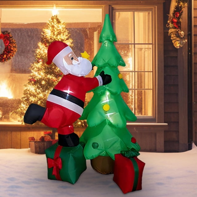 Árbol de Navidad inflable de 1,8 m (6 pies) para exteriores, decoración creativa para jardín o patio. Incluye bolsa de regalo. Árbol de Navidad ilumin