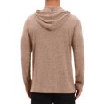thumbnail image 3 of INSPIRE CHIC Men's Textured Hooded Sweatshirt Long Sleeve Pullover Casual Sweater Hoodies 2XL Khaki, 3 of 6