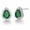 Dark Green, variant on Women's Green Teardrop Stud Earrings Pear Shape CZ Crystal Studs Platinum Plated R815 (Green)