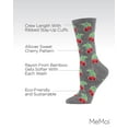 thumbnail image 3 of MeMoi Cherries Bamboo Blend Crew Socks - Womens - Female, 9-11, Medium Gray Heather, 3 of 8