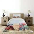thumbnail image 3 of Ambesonne Ocean Quilted Coverlet 2 Pcs, Summertime Seaside Pearl, Twin Size, Red Beige Grey, 3 of 5