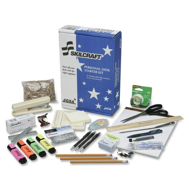 Skilcraft Employee Desk Starter Kit, Office Supplies, 21 Items/Kit