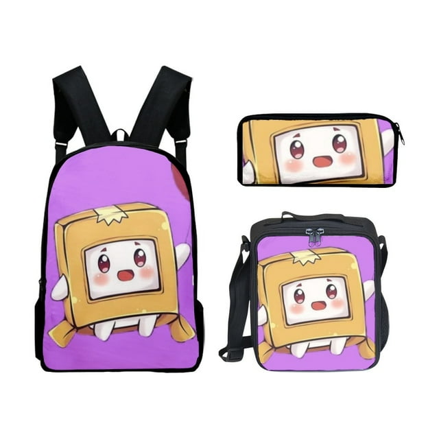 Set de mochilas Lankys Boxes, mochila escolar de anime con bolsa de almuerzo