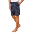 thumbnail image 4 of Pantalones cortos de pijama de cuadros casuales de verano para hombres con cintura elástica 32 Azul oscuro, 4 of 6