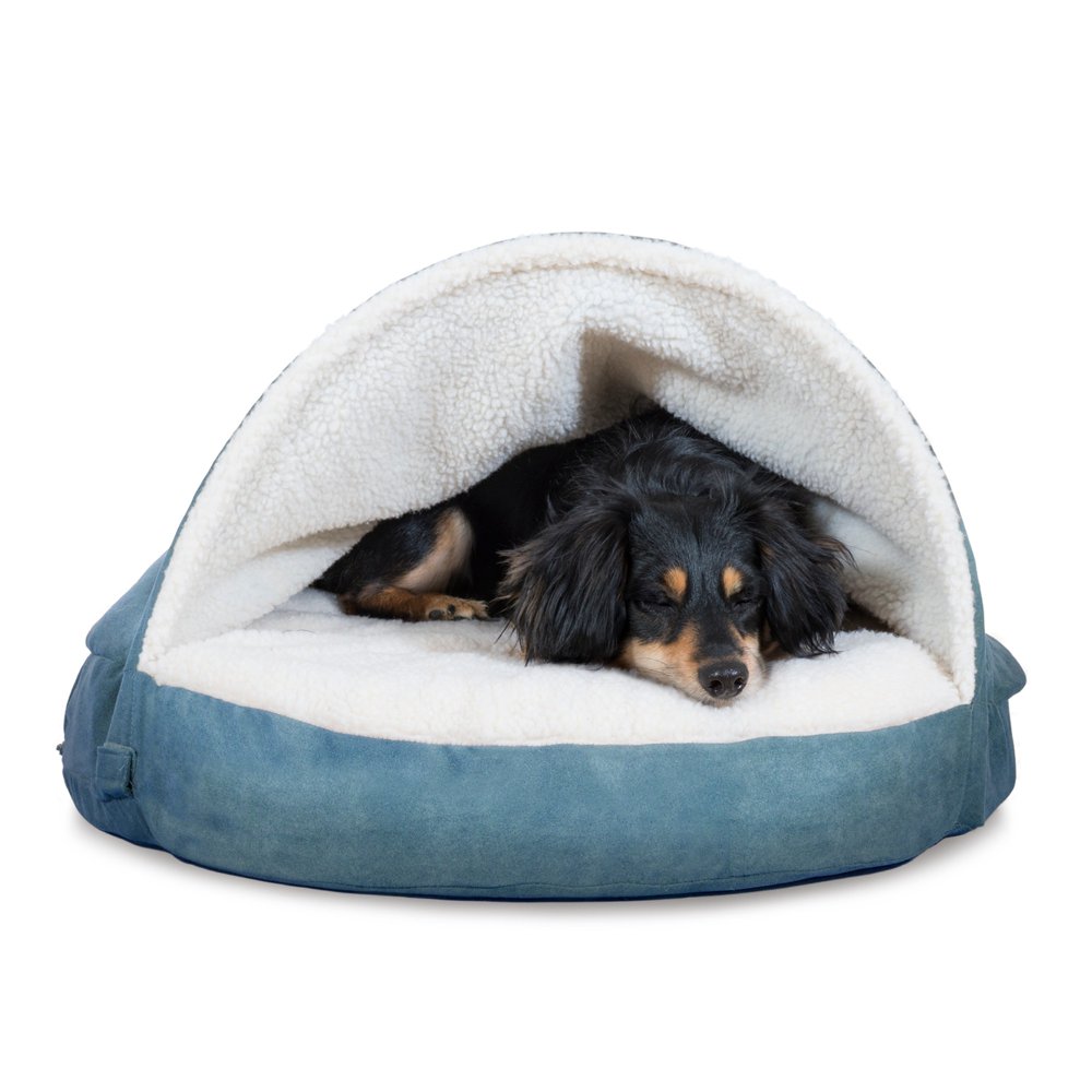 FurHaven Pet Dog Bed Cooling Gel Memory Foam Orthopedic Round Faux Sheepskin Snuggery Pet Bed