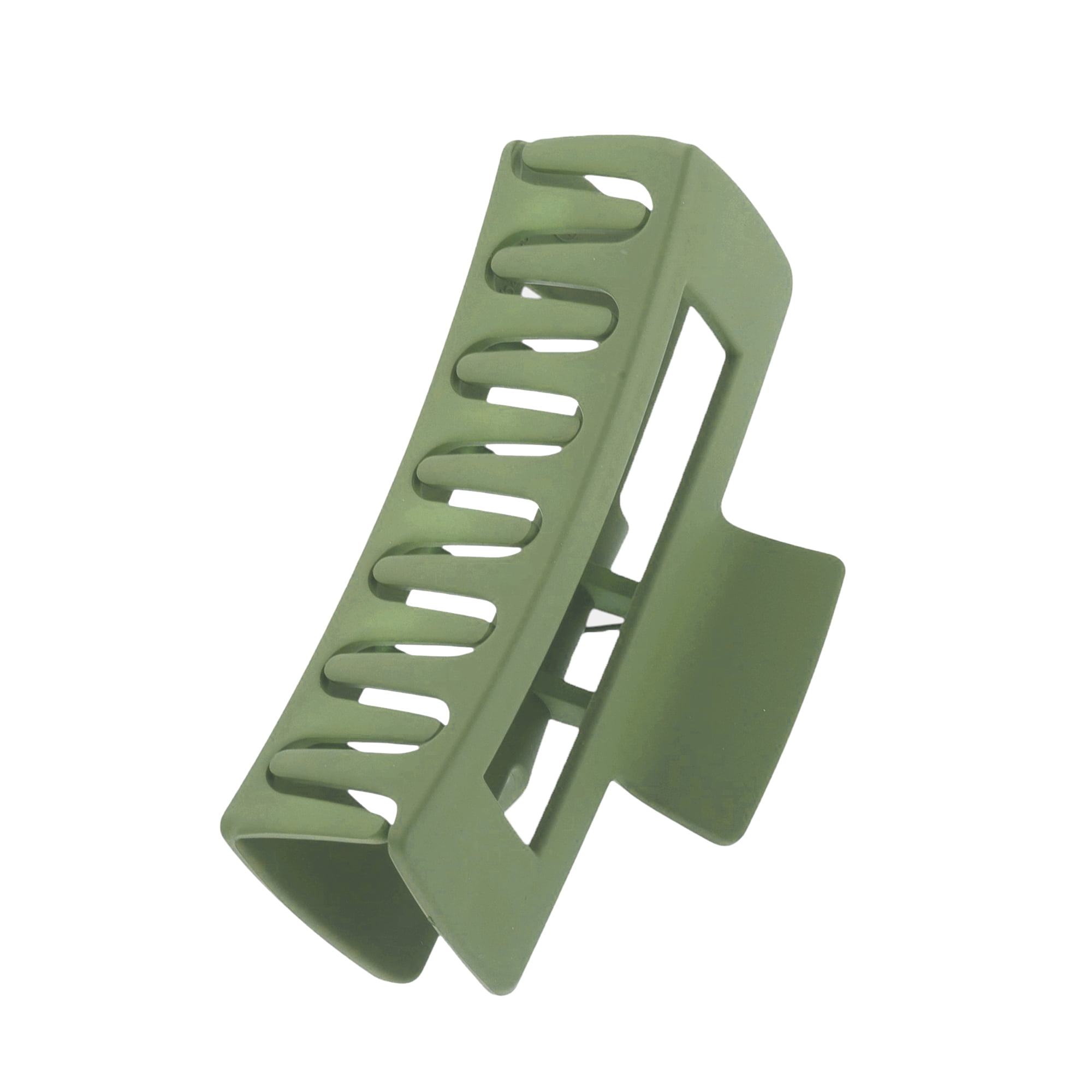 Unique Bargains Rectangle Frosted Hair Clips for Home and Daily Styling Army Green