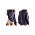 thumbnail image 3 of Women'S Pullover Sweaters Casual Long Sleeve Crew Neck Oversized Knitwear Chunky Knit Jumper Tops Orchid Color M, 3 of 8