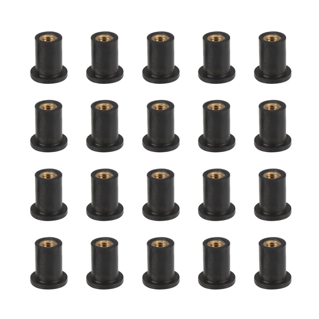 20 Piezas M4 Recto Negro Goma Parabrisas Tornillos Tuerca para Motocicleta