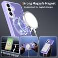 thumbnail image 4 of Asuwish Phone Case for Samsung Galaxy A57 5G Tempered Glass Screen Protector Magnetic Folding Stand Frosted Translucent Rugged Shockproof Protective Cell Cover A 57 57A LTE Women Men purple, 4 of 6