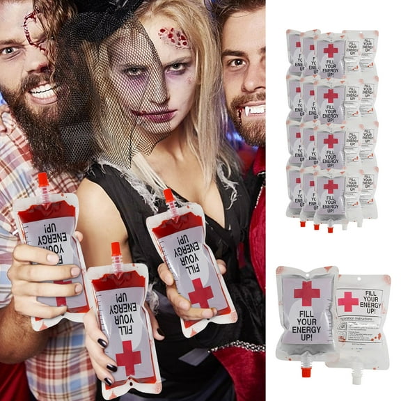 Vikakiooze 20PC 250ML Halloween Party Party Creative Plasma Juice Bag Packaging Bag๐๐