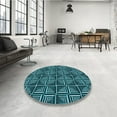 thumbnail image 4 of Ahgly Company Machine Washable Indoor Square Transitional Deep Teal Green Area Rugs, 7' Square, 4 of 7