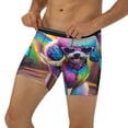thumbnail image 3 of Cauagu Rainbow Poodle Urban Street Print Men's Boxer Briefs, Funny & Cute Underwear Elastic Waistband Briefs Ideal Gift for Men,1-Pack, 3 of 7