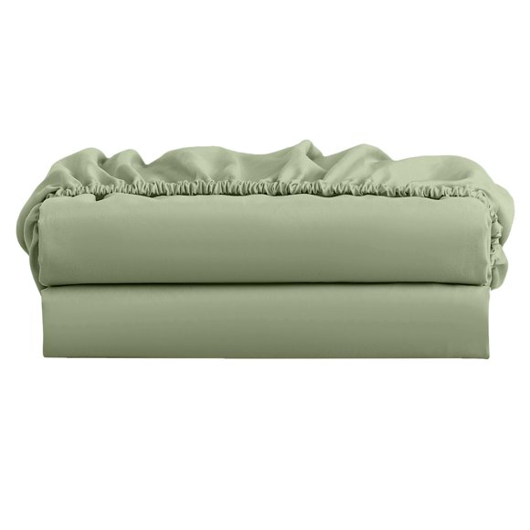 Sábanas bajeras FreshCulture Twin XL, paquete de 2 unidades, color verde salvia