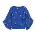 thumbnail image 1 of Blusa Alfani con mangas con volantes para mujer azul pequeña, 1 of 2