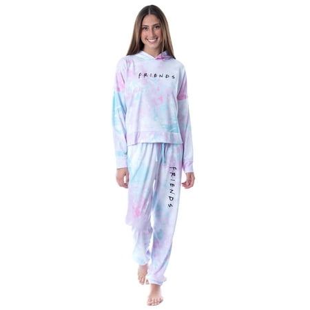 Friends TV Show Logo Tie Dye Womens Pajama Loungewear Hooded Jogger Set