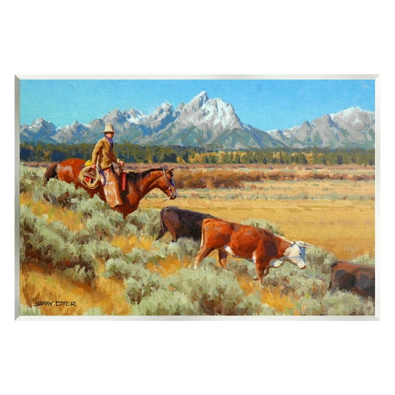 Western Ranch Horse Cattle Animals & Insects Painting Unframed Art Print Wall Art