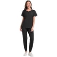thumbnail image 1 of Ensemble de Blouses Médicales pour Femmes 2 Pcs, Uniforme d'Infirmière Extensible pour Jogging, Hauts Confortables et Pantalons Fuselés, 1 of 5