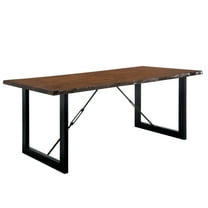 Furniture of America Jared Industrial Wood Dining Table, Walnut