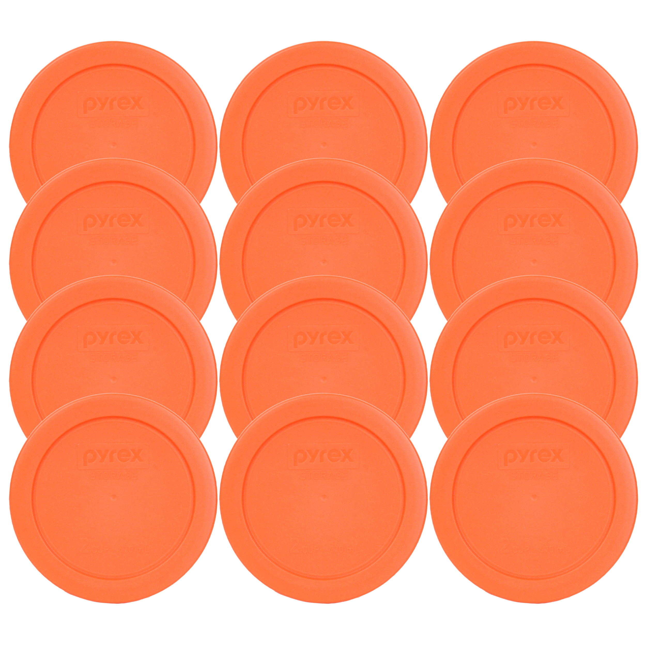 Pyrex Replacement Lid 7200PC Orange Round Plastic Cover (12Pack) for