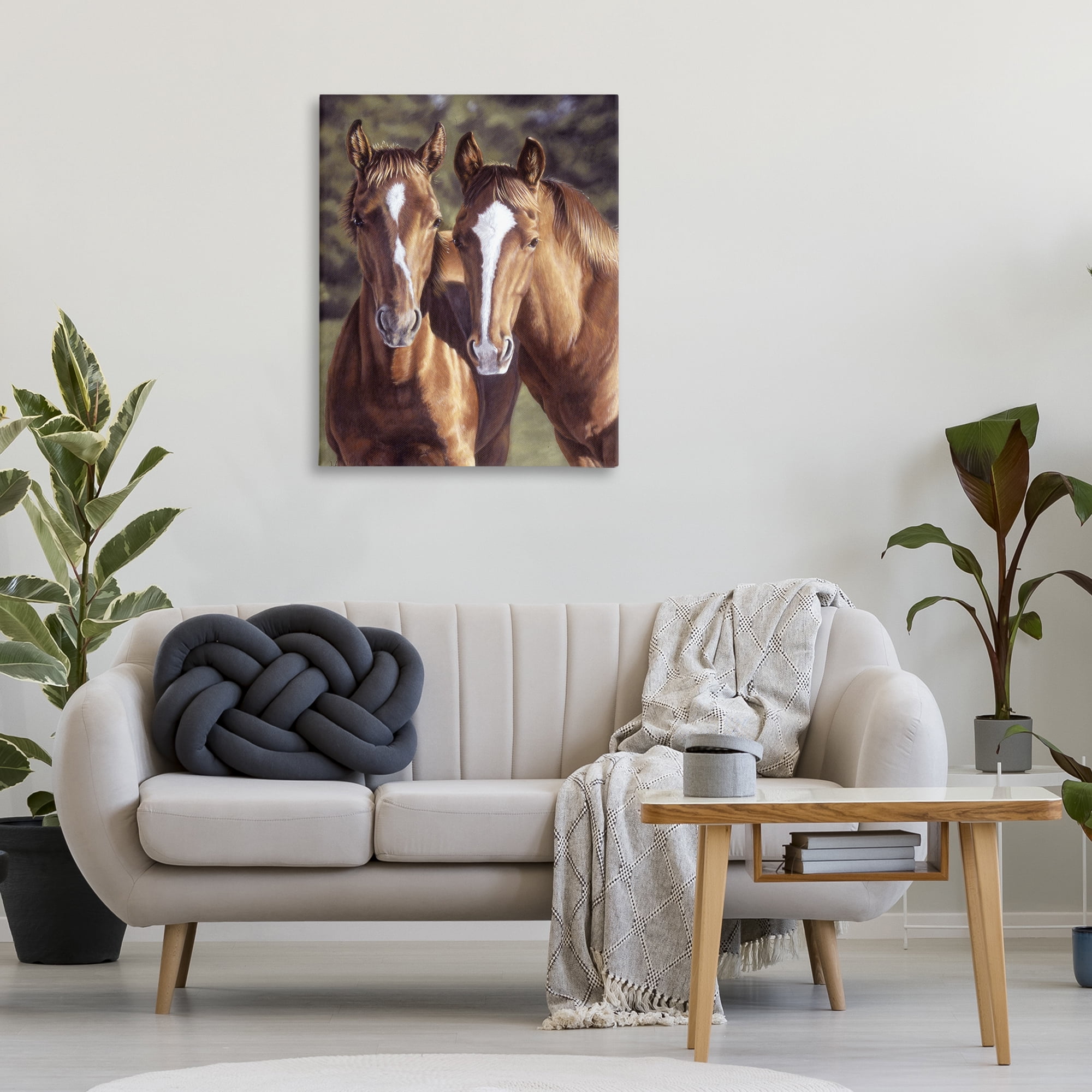 Stupell Industries Brown Horse Pair Animals & Insects Painting Gallery Wrapped Canvas Art Print Wall Art, 30 x 40