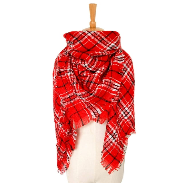 Jusqu'à 65 % de Rabais Mode Hiver Femmes Foulard Colorée Décontractée Carrée à Franges Châle Foulard à la Mode en Liquidation