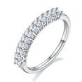 thumbnail image 1 of Anillo de diamantes en hilera de moissanita para mujer, chapado en plata 925, oro de 18 quilates, anillo sencillo personalizado, 1 of 6
