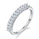 thumbnail image 1 of Anillo de diamantes en hilera de moissanita para mujer, chapado en plata 925, oro de 18 quilates, anillo sencillo personalizado, 1 of 6