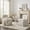 Floral Pattern-Linen, variant on Dayalane Farmhouse Tufted Vanity Chair with Wheels, Linen Upholstered Skirted Slipper Makeup Accent Chair with Low Back & Metal Legs, Armless Rolling Desk Stool for Living Bedroom,Floral Pattern