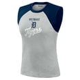 thumbnail image 3 of Women's WEAR by Erin Andrews  Heather Gray Detroit Tigers Cropped Raglan Tank Top, 3 of 4