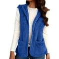 thumbnail image 3 of Diufon Fleece Vest Women Sleeveless Fuzzy Fleece Hooded Jackets Fall Winter Warm Cardigans with Pockets, 3 of 9