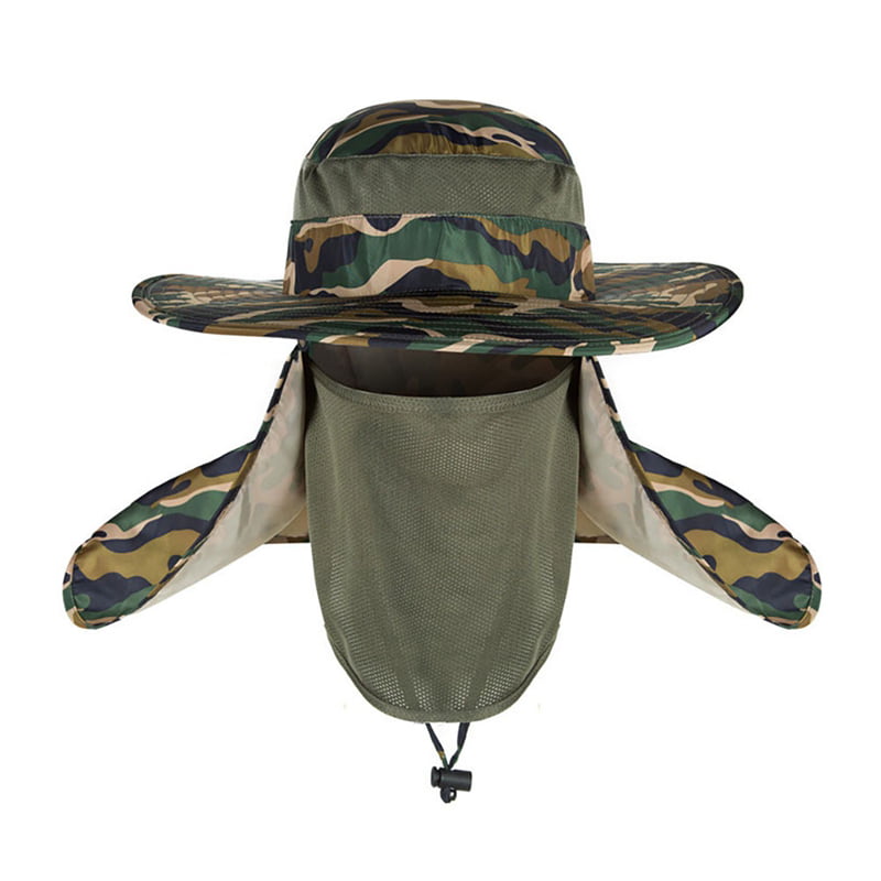 Boonie Snap Hat Brim Ear Neck Cover Sun Flap Cap Hunting Fishing Hiking Bucket 