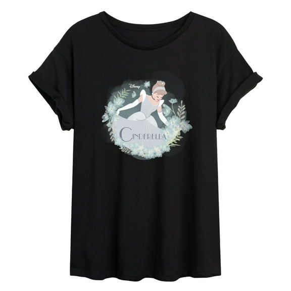 Disney Cinderella - Flowered Circle of The Princesses - Juniors Ideal Flowy Muscle T-Shirt