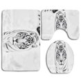 thumbnail image 1 of ABPHQTO Tigre blanco Juego de alfombras de baño de 3 piezas Alfombra de baño Alfombra de contorno y tapa de inodoro ABPHQTO Cont-CHAPPLE-29490, 1 of 2